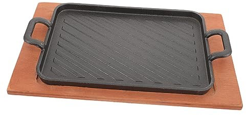 Happyyami Grill Pan De Hierro Reforzado con Base para Camping y Barbacoa Al Aire Parrilla Estufa y Plancha para Verduras y Carnes Uso Jardín y Fiesta