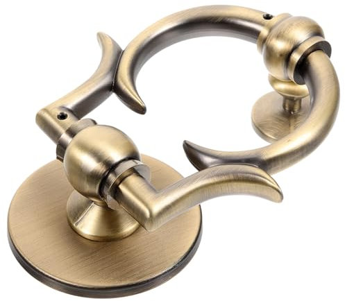 HOMSFOU Battente Decorativo Serrature Cucina Batacchio D'oro Battenti Per Porta D'ingresso Spettatore Piatto Nero Aste Per Armadio Appendere i Vestiti Maniglia Tappo Casa Lega Di Zinco