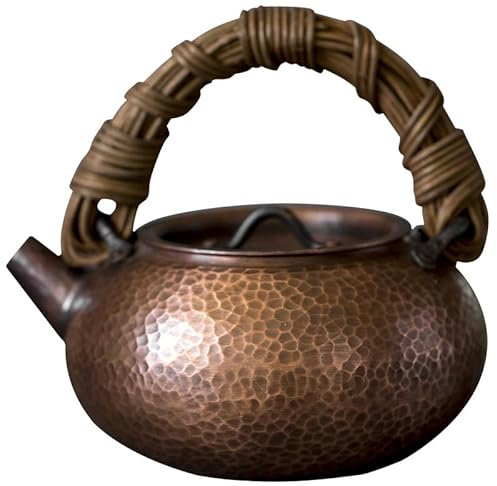 OZBMA Bouilloire à thé rétro en cuivre 15 x 16 cm, 800 ML, théière Turque pour cuisinière (cuivre)