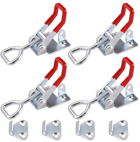 Guador 4 Pcs Cierre de Palanca Regulables GH-4003 Abrazadera de Palanca Remolque 600kgf Abrazadera de Pestillo Ajustable Cierre de Metal para Caja Cofres Baúles Puertas del Remolque Maletero