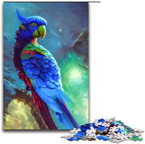 Puzzle für Erwachsene, Hyazinth-Ara-Papagei, 1000 Teile, Holzpuzzle für Erwachsene und Kinder ab 12 Jahren, 1000 Teile