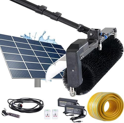 Dfdieratve Pressure Washer Pole Kit for Photovoltaic/Solar Panels | Off-Grid Cleaning with 26Ah Battery, 4-5h Autonomy | Adjustable Pole 3.5-7.5m + Water Power Mode,5.5m/18ft