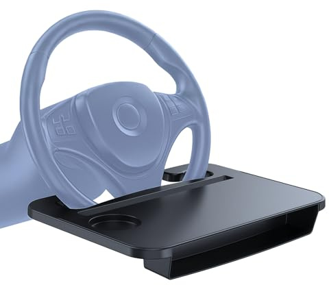PANPHEN Multifunktionale Auto-Tisch-Lenkrad-Tablett, einfach zu installieren, Essen/Büro/Aufbewahrung, faltbar, kompakte Aufbewahrung, Autozubehör, passend für die meisten Fahrzeuge, schmutzabweisend