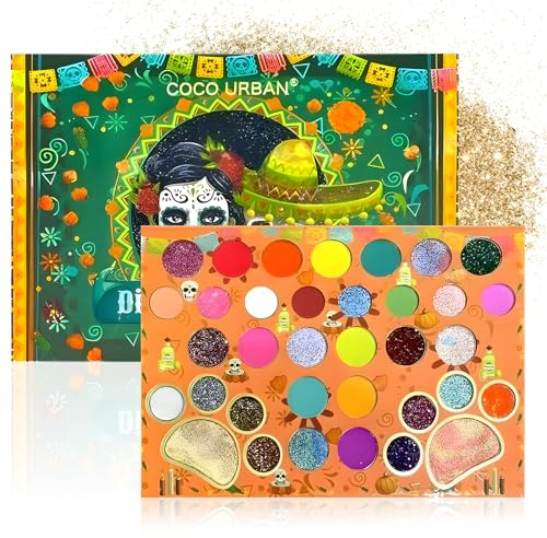 35 Colori Eyeshadow Palette, Ombretto Glitter Occhi, Altamente Pigmentato, Resistente All'acqua e al Sudore, è un Prodotto Essenziale per il Trucco Quotidiano, per Natale e per le Feste