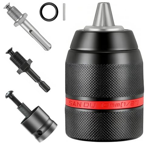 Arvoni Bohrfutter Adapter, 2-13 mm Schnellspannbohrfutter 1/2-20 UNF, Bohrfutter mit SDS Adapter, Kraftbohrfutter mit 1/2 Schlüsselhülse, SDS Schaft, 1/4 Sechskantschaft, für Handbohrmaschinen