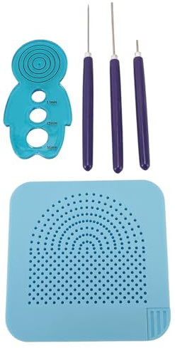 Pssopp Kit de Tablero de Tejido de Punto, Herramientas de Quilling con Placa Ranurada Regla de Agujas de Rizado para Tarjetas de Felicitación Hechas a Mano Arte de Papel