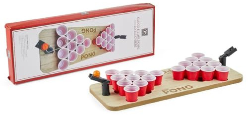 Generico Mini Drink Pong da Tavolo con 20 Bicchierini e 2 catapulte – Gioco Divertente per Feste e Amici