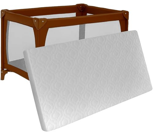 Brillars Baby Travel Cot Mattress, 90cm x 60cm x 5cm | Toddler Bed & Crib, Extra Thick Foam, Fits Most Graco/M&P Cots, Breathable & Hypoallergenic, Removable Washable Cover