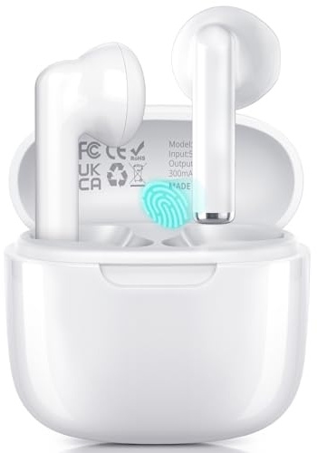 AsiceSound Cuffie Bluetooth, Auricolari Bluetooth 5.3 con Stereo HiFi Immersivo, 46 Ore di Durata, Cuffie Wireless con Ricarica Rapida USB-C, Touch Control IP7 Impermeabili Cuffie Wireless