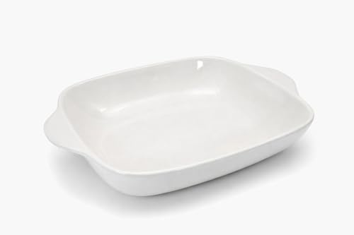 Leonardo Luxury Home Design Pirofila Porcellana Bianca Rettangolare 32,5x24x7H cm Teglia Forno Lasagne Carne Verdure Adatta a Forno Microonde Lavastoviglie Idea Regalo (Rettangolare)