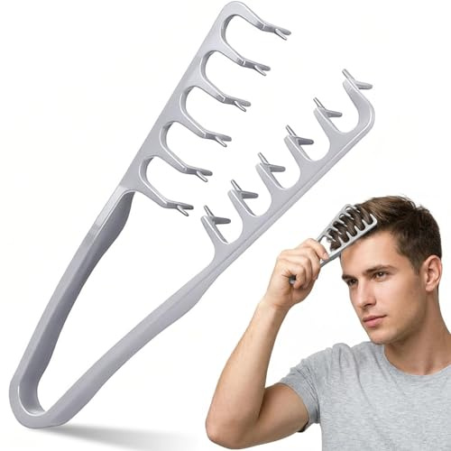 Cossaot Texturkam, lockkam texturkam med styling tandkam, texturkam, rötter volymverktyg, texturkam för hårrötterna med hårrötter vård, Wide Tooth Comb (grå)