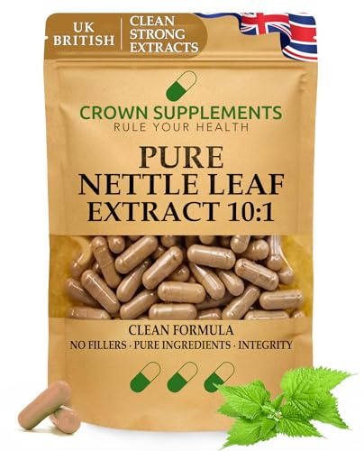 Pure Stinging Nettle Leaf Capsules Extract 10:1 | Clean Formula | Crown Supplements UK (90 Capsules)