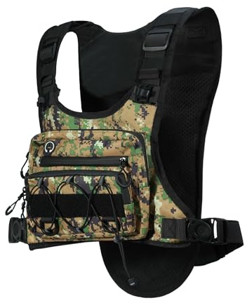 Clakllie Tactical Hydration Vest Backpack for Men & Women, Lightweight Chest Pack Compatible with 2L Water Bladder (Not Included), Hydration Pack for Hiking, Fishing, Hunting, Cycling & Outdoor Sports