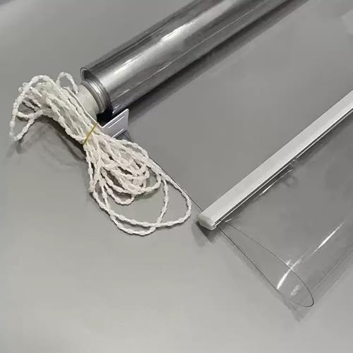 Genomskinlig vattentät PVC-rullgardin – regntät plastfönsterlucka, dammsäker, sidodraggardin för hotell och kontor, anpassad (120 cm x 250 cm)