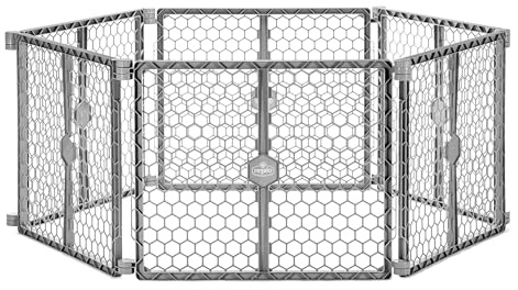 Regalo 192 6-Panel Super Wide Plastic Baby Gate and Play Yard, Gray