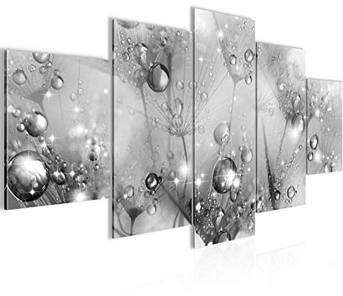 Runa Art - Bilder Pusteblume 200 x 100 cm 5 Teilig XXL Wanddekoration Design Schwarz Weiss 020851c