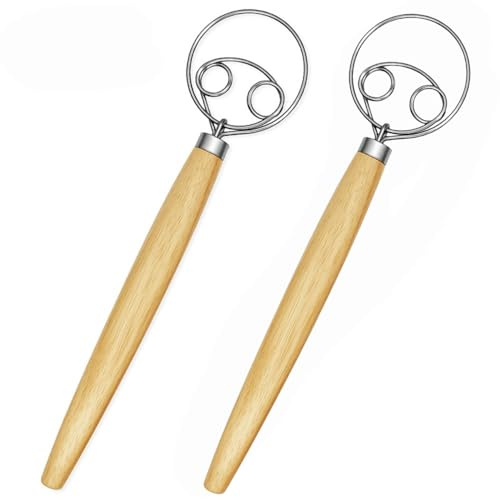 Lot de 3 fouets à pâte danois en acier inoxydable de qualité supérieure pour gâteaux, desserts, pain, pizza, pâtisserie, ustensiles de cuisine