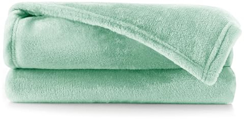 DecoKing Kuscheldecke 150x200 cm Pfefferminze Decke Microfaser Mic | Tagesdecke Fleece weich sanft kuschelig Peppermint