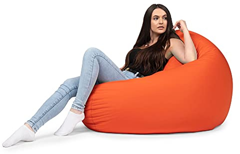 Kylig Piley Sittsäck Sittsäck Fåtölj Med Eps Pärlfyllning Jätte Sittsäck Sittsäckar Inomhus & Utomhus Vattentät Multifunktionell För Barn Och Vuxna Många Färger (Orange, Ø 100 Cm)