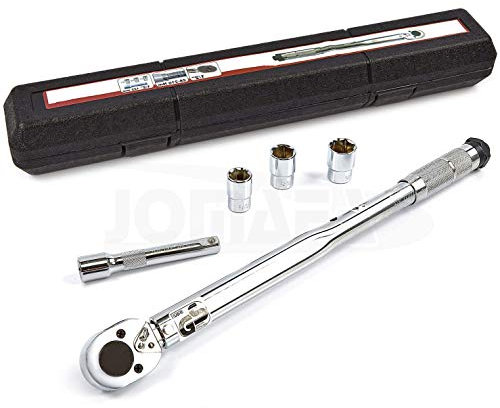 Llave Dinamometrica 1/2 Con Alargadera Y 3 Vasos 28-210 Nm Llave Apriete