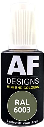 Alex Flittner Designs Lackstift RAL 6003 OLIVGRUEN matt 20 ml | Hochwertiger Lackstift auf Acrylbasis - ideal geeignet für Hobby, Freizeit, Modellbau, Basteln und um Kunststoff - oder