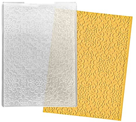ALIBBON Blumen Hintergrund Kunststoff Prägeschablonen für Kartenherstellung, Blumenrahmen Prägeschablonen für DIY Scrapbooking, Spitze Blumen Vorlage Ordner für Papier Handwerk Fotoalbum Dekorationen