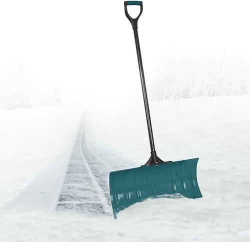 Horison Industries Snow Shovel Heavy Duty, Multi Purpose Shovel, Snow Long Handled Shovel - Wide Snow Clearer - 610mm Wide Scoop for Winter, Steel Shovels for Snow Removal and Garden Debris - Green