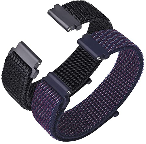 ANNEFIT Nylon Sport Watch Straps, 2 Packs Quick Release Adjustable Replacement Band 16mm 18mm 19mm 20mm 21mm 22mm 24mm
