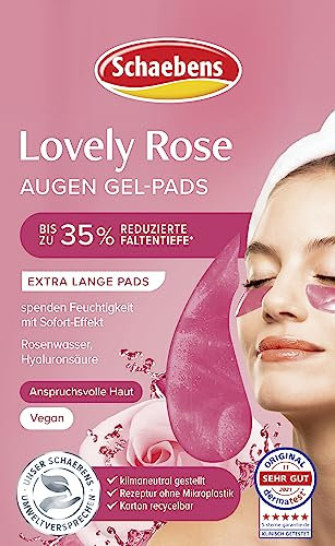 Schaebens Coussinets en gel pour les yeux Lovely Rose - Réduit les cernes et les gonflements - Plus d'humidité et d'éclat - Vegan