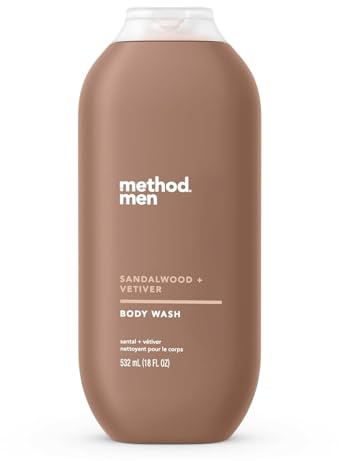 Method Men Body Wash, Sandalwood + Vetiver, 18 Oz, 18 Fl Oz