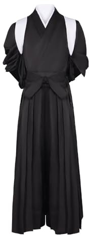 COSDREAMER Kimono de samouraï japonais pour homme Hakama - Costume traditionnel d'Aikido Kendo, arts martiaux, anime (blanc, XXL)