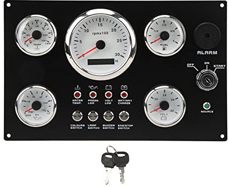 Pannello Strumenti Calibro 5 Display Indicatore Marino Set 7 Colori Retroilluminazione Display Tensione 3000 Giri/min Per Yacht Marino 24V