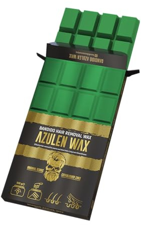 BANDIDO Hair Removal Wax - Agda – 500g Heißwachs in Schokoladenform zum Abbrechen,für alle Hauttypen – Unisex Enthaarungswachs für Gesicht, Bikinizone, Beine & Arme – 4 Sorten (500gr, 03-Azulen)