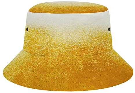 Lustiger Fischerhut für Lebensmittel, Obst, Gemüse, Fischer, Outdoor, Sommer, Strand, Reisen, verstaubar, lässig, für Damen und Herren, Bier, One size