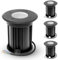 YindaLux 4x Foco empotrables led exterior suelo para GU10 230V, IP67 Impermeable Foco Empotrado en Suelo para Camino Jardín Pasarela Patio Piscina sobre el suelo, Redondo, Negro(sin bombilla)