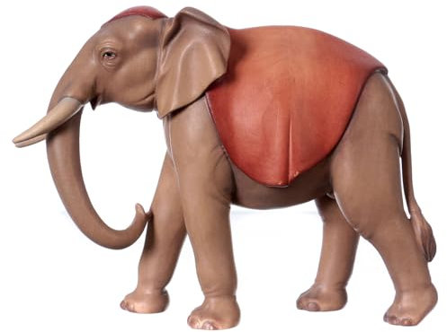 Holyart Elefante in Piedi presepe Original Cometa Legno Dipinto in Val Gardena 10 cm