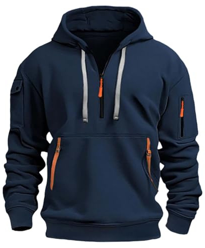 Hoodies for Men Uk Zip up Long Sleeve Pullover Tops Comfortable Drawstring Hooded Sweatshirts With Pockets men Casual Work Activewear Lightweight Fall Holiday Clothing