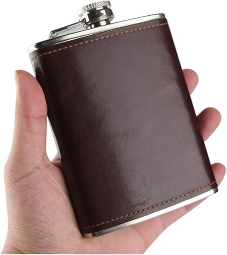 Yoeoefuo Flachmann Spirituosenflasche Hip Flask 8 OZ Edelstahl Whiskyflasche Mit Trichter Und Becher Weinflaschen-Set Tragbarer Flachmann Für Spirituosen Und Whisky Männer Frauen Ideen Geschenke