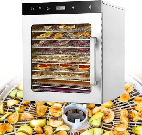 Lakenbroade Food Dehydrator, 10 Stainless Steel Trays Dehydrators for Food and Jerky, Herbs, Fruit, Dehydrator Machine with Digital Timer and Temperature Control, Overheat Protection