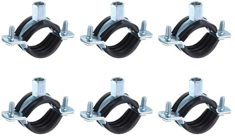 sourcing map 6 Pcs Split Ring Pipe Hanger, 32mm/1.3inch Adjustable Pipe Bracket Clamp Wall Ceiling Mount Pipe Strap Support for Plumbing Drainage Pipe Tube