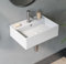 HOROW Waschbecken Klein Weiß Waschtisch eckiger Wand waschbecken Gäste WC,hängewaschbecken oder Aufsatzwaschbecken,Waschbeckenaufsatz mit Hahnloch 45 x 31 cm, ohne armatur