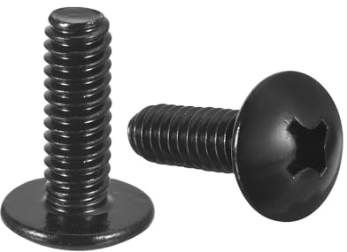 QUARKZMAN 25 Stück 1/4-20 x 3/4 Linsenkopf-Phillips-Maschinenschrauben, Vollgewinde Rundkopfschrauben, Phillips-Antrieb, 304 Edelstahl Kreuzschlitz Flachkopf Schrauben, Schwarzoxid-Finish