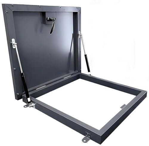 Pontino di Accesso al Tetto in Acciaio Zincato, Portello di Accesso al Tetto, Coperchio per Outlet di Scale per Cantina del Seminterrato, Finestra del Tetto con Aste di Supporto Idraulico E Manico