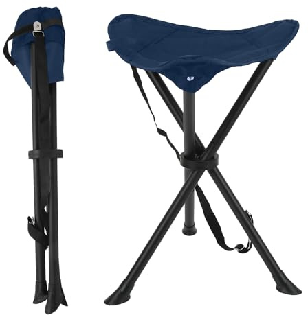 Taburete con tres patas de 60 cm, taburete portátil para camping, balcón, taburete portátil con bolsa de transporte, taburete de camping, pequeño taburete plegable portátil, taburete de jardín para