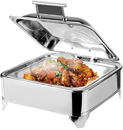 Scaldavivande e scaldavivande elettrici per buffet con coperchi visibili, ideali per feste e buffet, capacità 6 l, temperatura regolabile (30-80°)