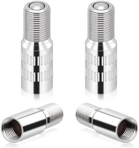 4-Piece Brass Tire Valve Extenders - Durable Chrome-Plated Stem Extensions for Cars, Motorcycles, and Trucks with Standard Valves
