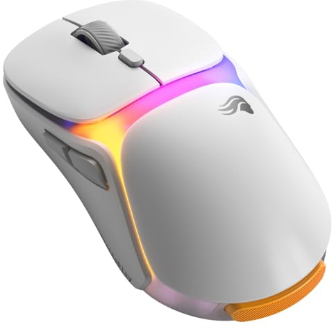 GLORIOUS Gaming Model O3 Wireless – gamingmus – Utbytbart InfinitePlay-batterisystem, 8 000-pollning, optiska 130M-brytare, ultralätt vikt på 66 gram, optisk Sensor med 30 000 DPI, RGB – Vit