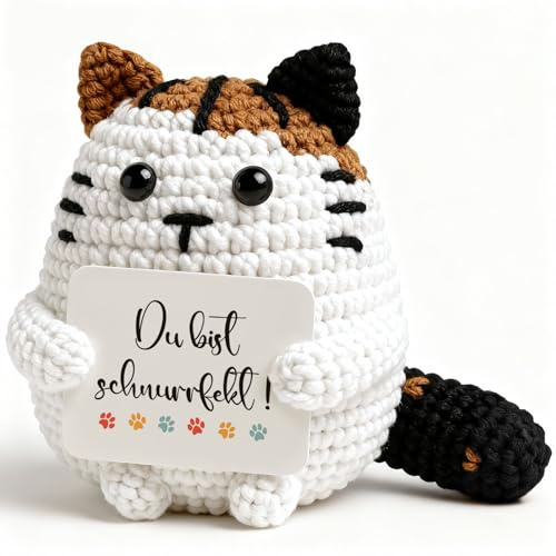 Giftota Pocket Hug - Kreative Katzen Dekofigur - Kleiner Glücksbringer & Mutmacher - Gute Besserung Geschenk - Geschenke für Freundin, Männer, Frauen, Kollegen, Familie