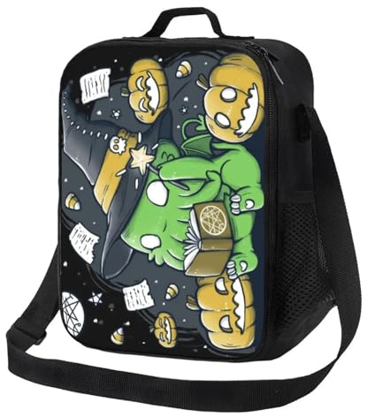 TFDGDGH Funny Cthulhu Halloween Insulated Lunch Bags for Women Lovecraft Monster Cooler Thermal Food Bento Box Kids School Children