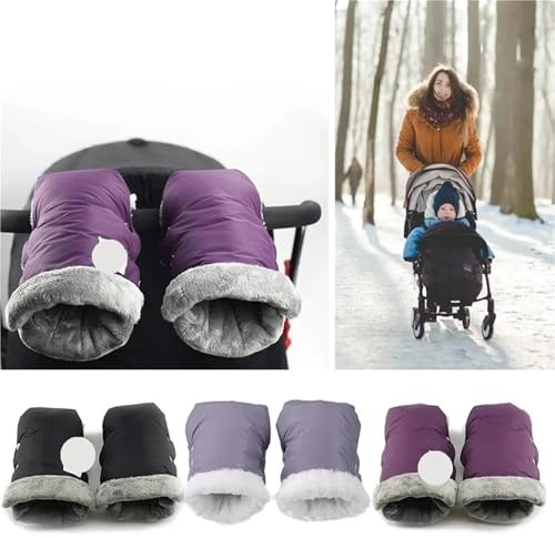 2pcs Winter Warm Stroller Gloves Waterproof Pram Accessory Mitten pram Hand muff Baby(Green)